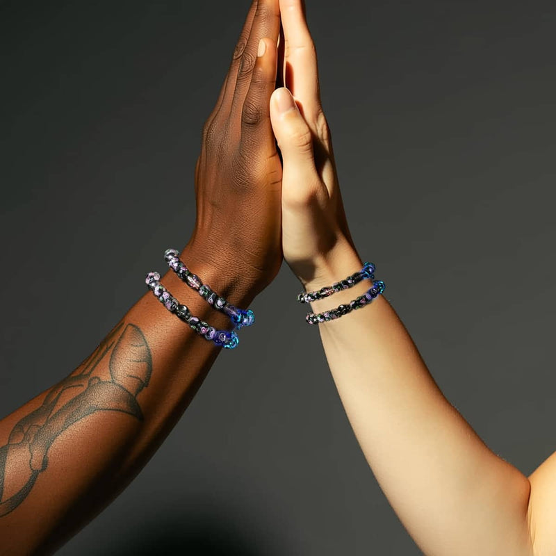 Midnight Blossom | Firefly Glass Diamonds Skull Bracelet