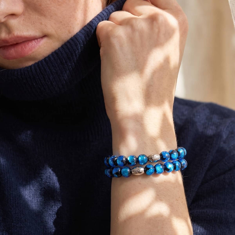 Blauer Astra | 925 Sterling Silber | Solarglas-Armband