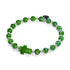 Emerald | Silver | Firefly Glass Cross Bracelet