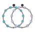 Teal Sorbet Firework Glass Cube Bracelet 2-Set