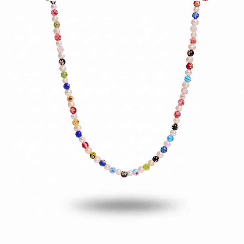 Flowers & Pearls | Millefiori Necklace