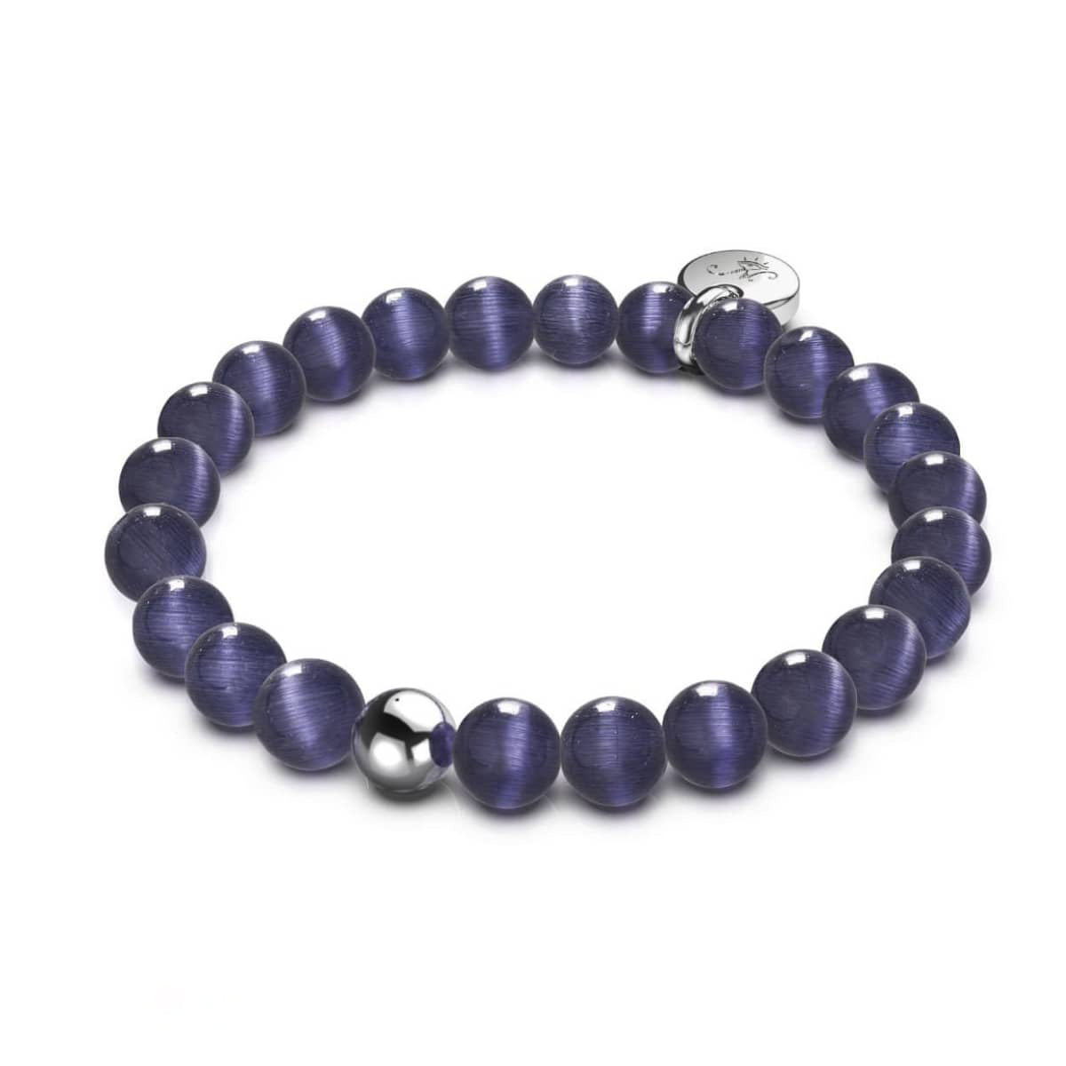Lila | 925er Sterlingsilber | Cheshire-Glasarmband
