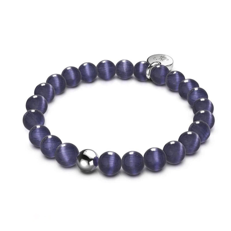 Lila | 925er Sterlingsilber | Cheshire-Glasarmband