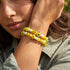 Electric Lemon | .925 Sterling Silver | Deluxe Firefly Glass Mushroom Bracelet