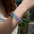 Violettes Wintergrün | 925 Sterling Silber | Glühwürmchen-Glasarmband