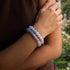 Lila Sukkulente | 925 Sterling Silber | Glühwürmchen-Glasarmband