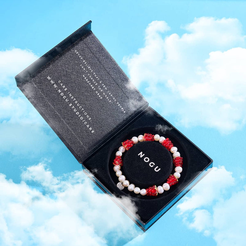 Raspberry x Ivory Pearl | .925 Sterling Silver | Berry Bracelet