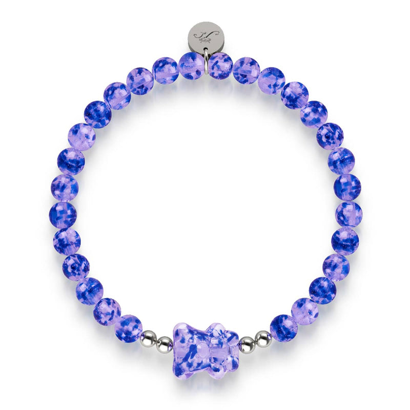 Tanzanite | .925 Sterling Silver | Firefly Glass Deluxe Bear Bracelet