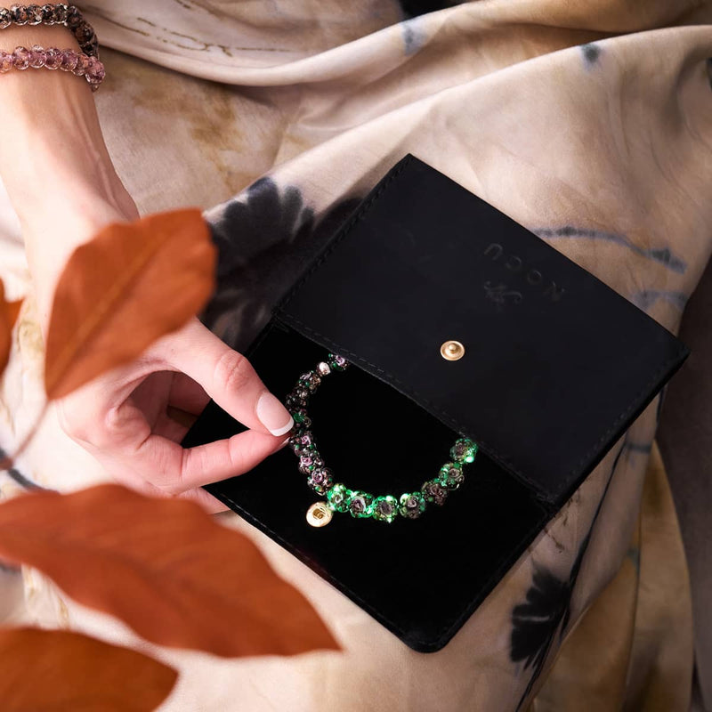 Liquorice Lilly | .925 Sterling Silver | Firefly Glass Flower Bracelet