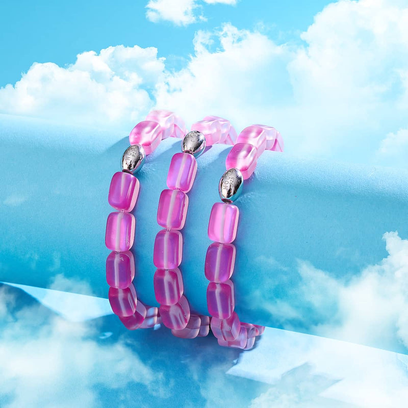 Fuchsia | .925 Sterling Silver | Mermaid Glass Pebble Bracelet