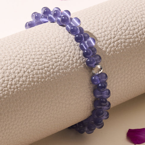 Purple Cloud | .925 Sterling Silver | Cheshire Glass Bubble Bracelet