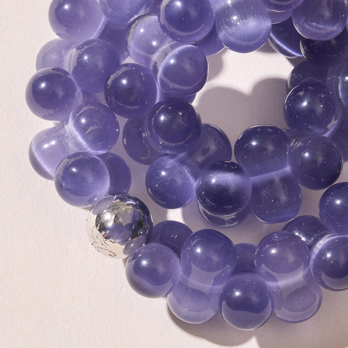 Purple Cloud | .925 Sterling Silver | Cheshire Glass Bubble Bracelet