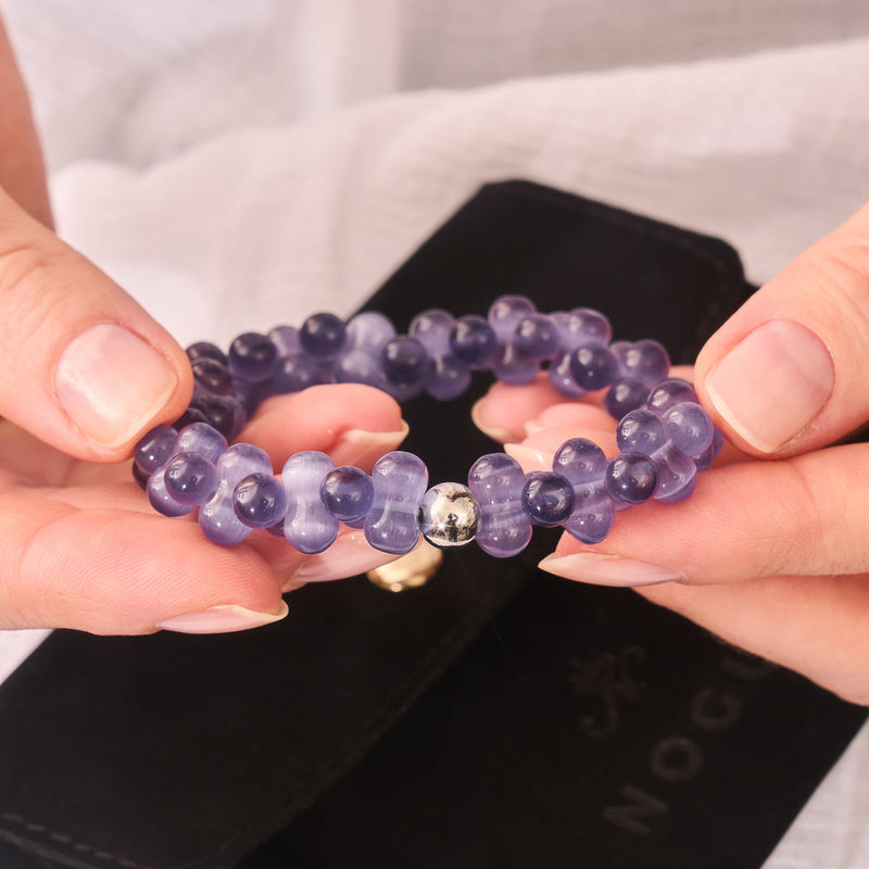 Purple Cloud | .925 Sterling Silver | Cheshire Glass Bubble Bracelet