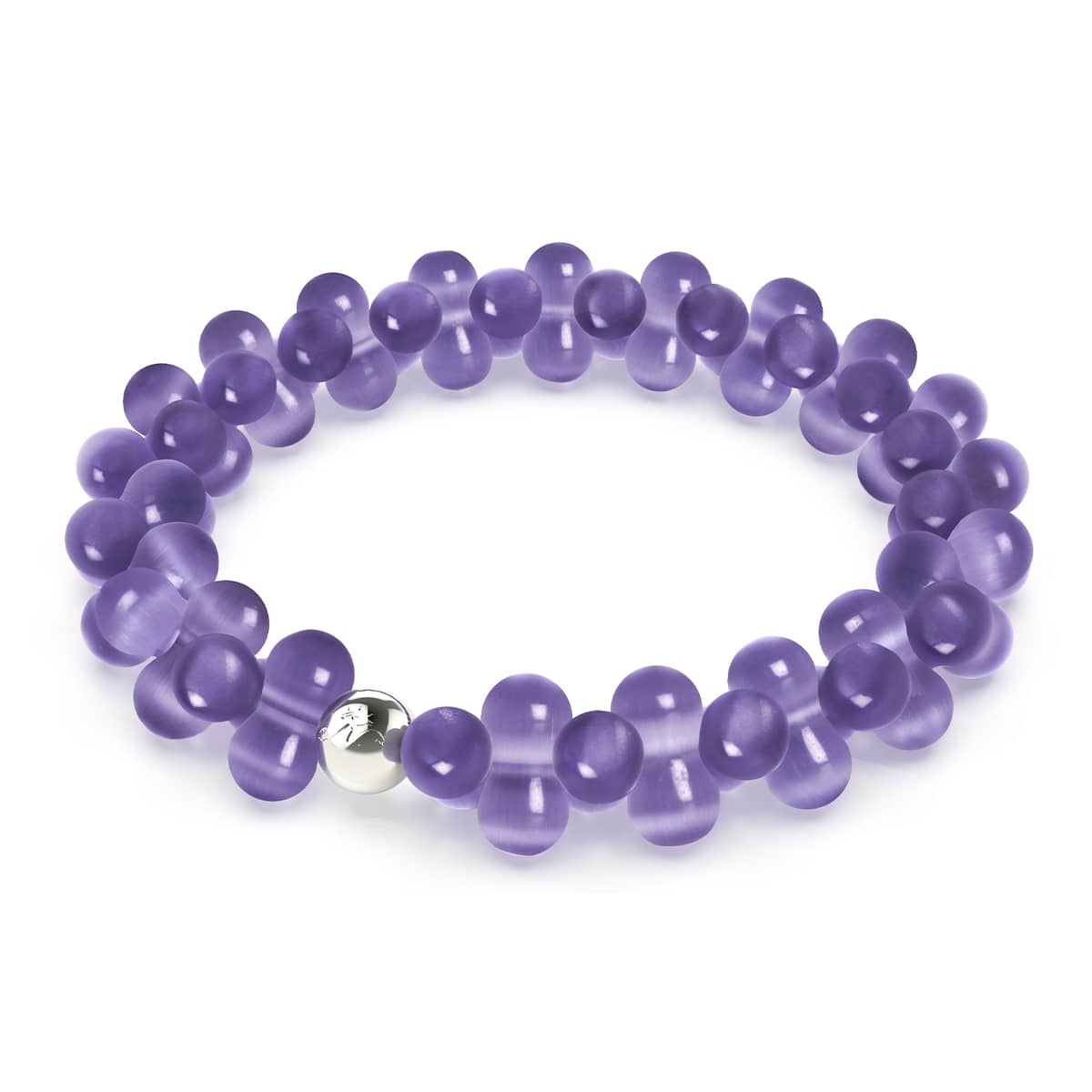 Purple Cloud | .925 Sterling Silver | Cheshire Glass Bubble Bracelet