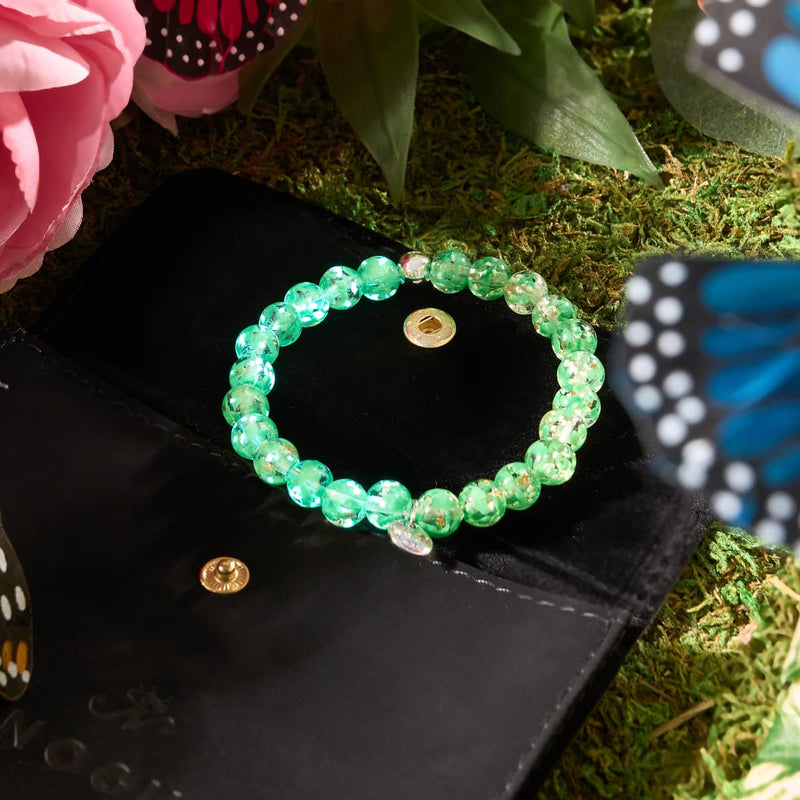 Emerald | .925 Sterling Silver | Firefly Glass Watercolor Bracelet