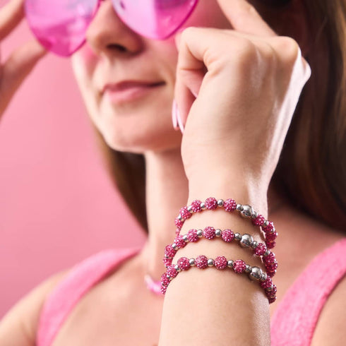 Flamingo Funkeln | Kristall Kikiballa Armband