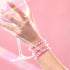 Magenta | Silber | Meerjungfrau Glas Macaron Armband