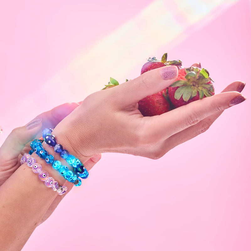 Lila | 925er Sterlingsilber | Armband mit bösem Blick aus Kristall