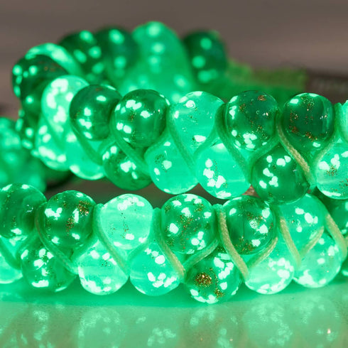 Glühwürmchenwiese | Sukkulente x Kiwi | Doppeltes Glühwürmchen-Glasarmband