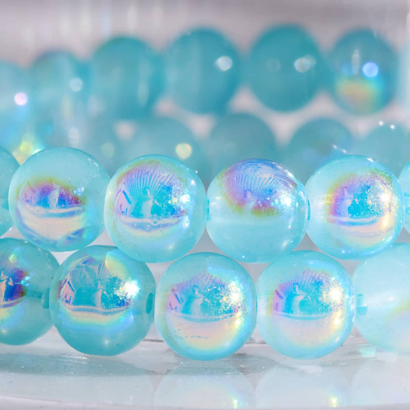 Blaue Kiwi | 925 Sterling Silber | Blasenglas-Armband