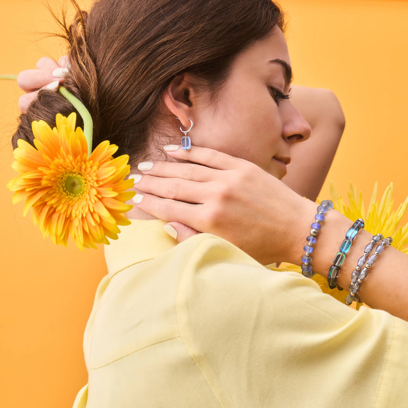 Grau | Silber | Meerjungfrau Glas Macaron Armband
