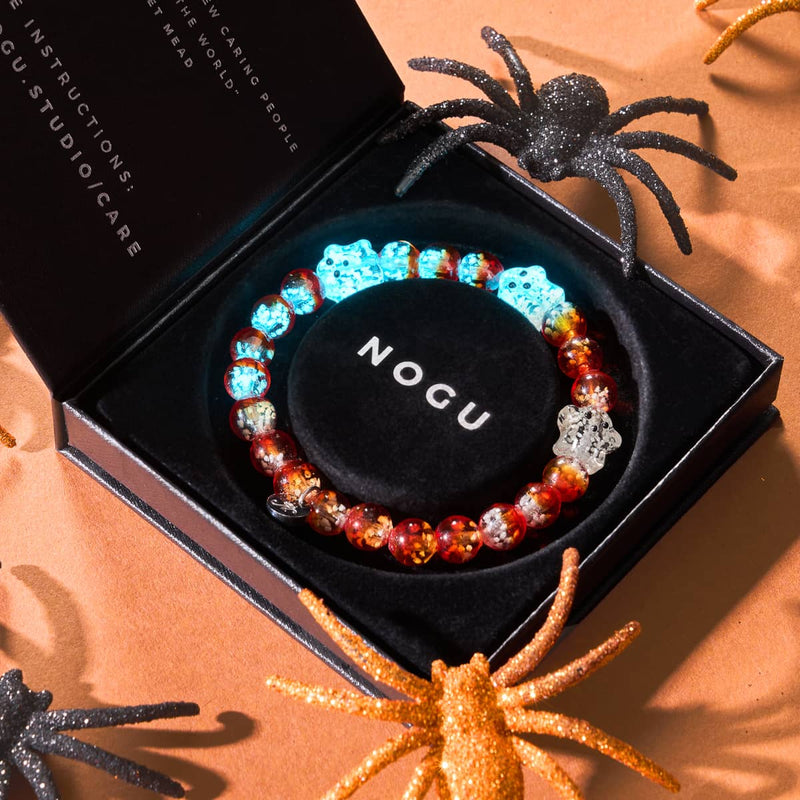 Berry Boo | Silber | Glühwürmchen-Glas-Geisterarmband