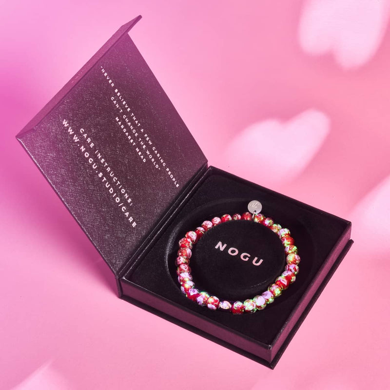 Rote Rosen | Firefly Glas Diamanten Armband