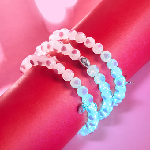 Weiß x Rosa | 925 Sterling Silber | Firefly Glas Liebesarmband