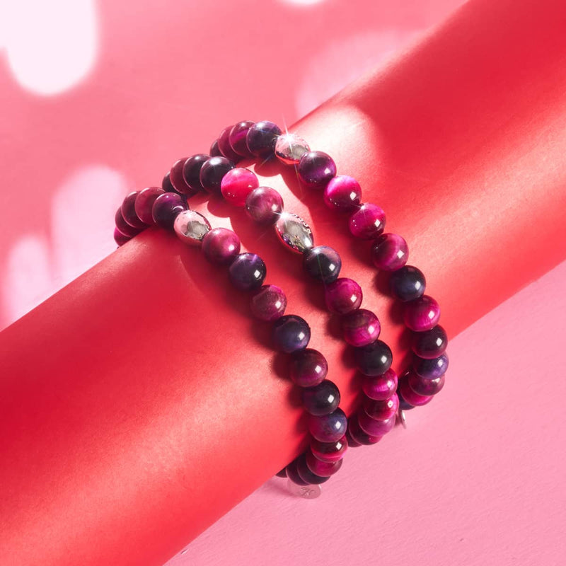 Mulberry Trance | 925 Sterling Silber | Galaxy Tigerauge Armband