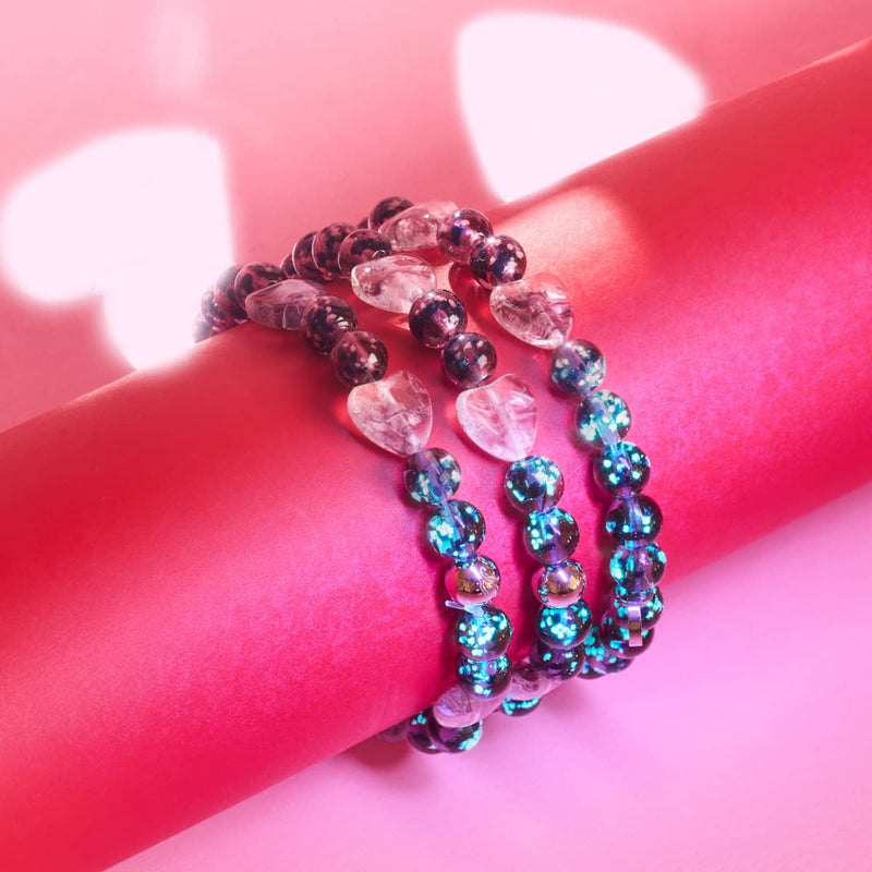 Lila Elixier | Firefly Glass x Murano Glas Herzen Armband