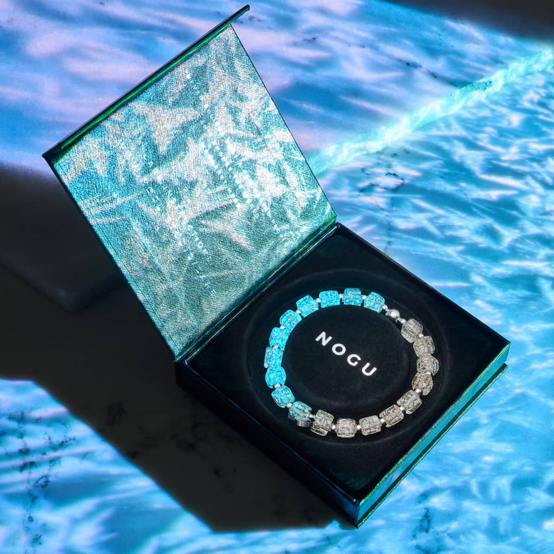 Alabaster | Silber | Firefly Glaskiesel-Armband