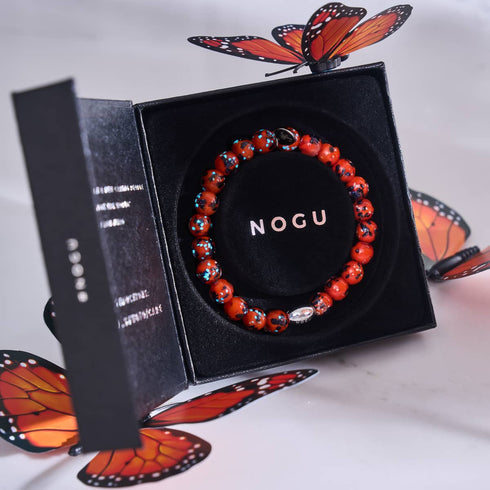 Glühende Glut | 925er Sterlingsilber | Glühwürmchen-Glasarmband