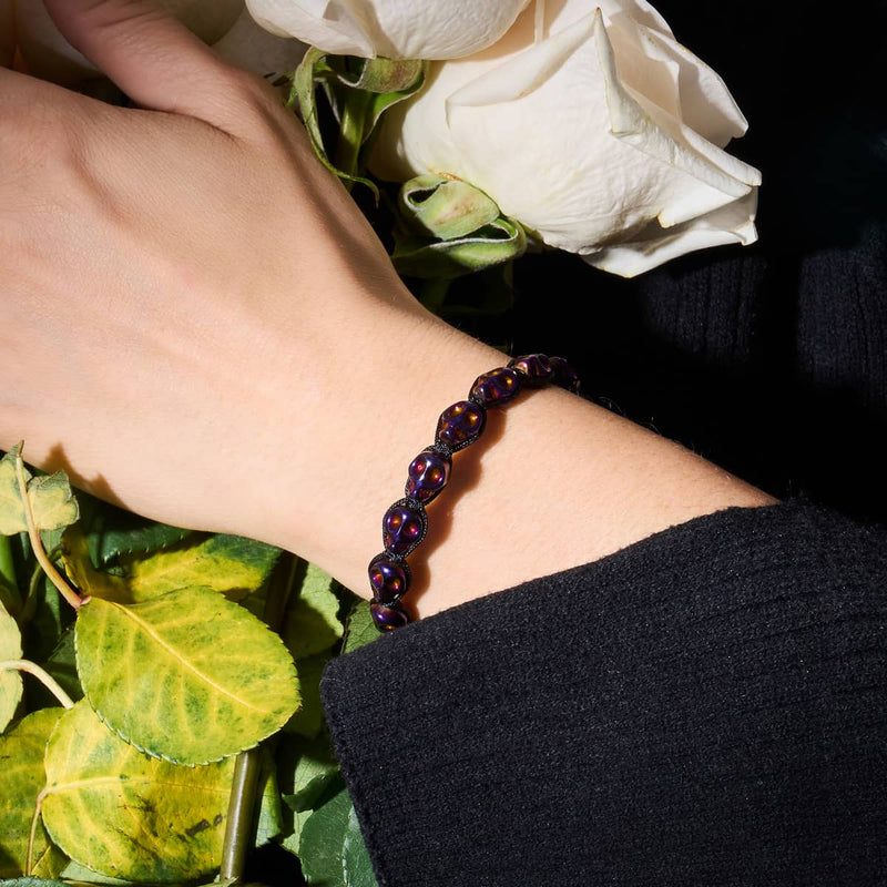 Coven | Dunkle Einhornschädel x Schwarz | Makramee Armband