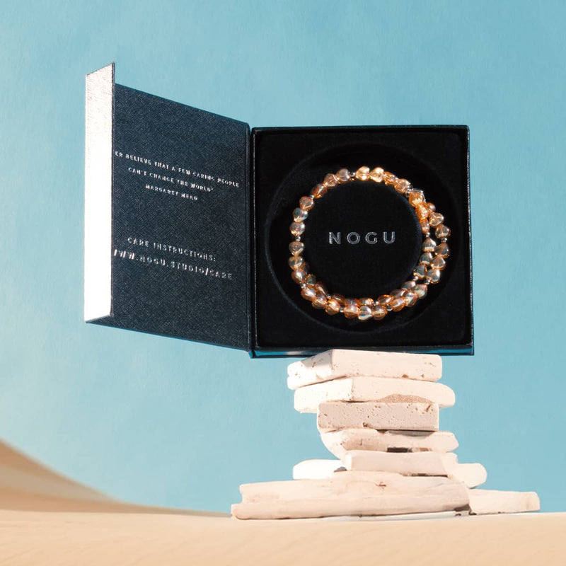 Pfirsich-Schatz | 925er Sterlingsilber | Feenglas-Wrap