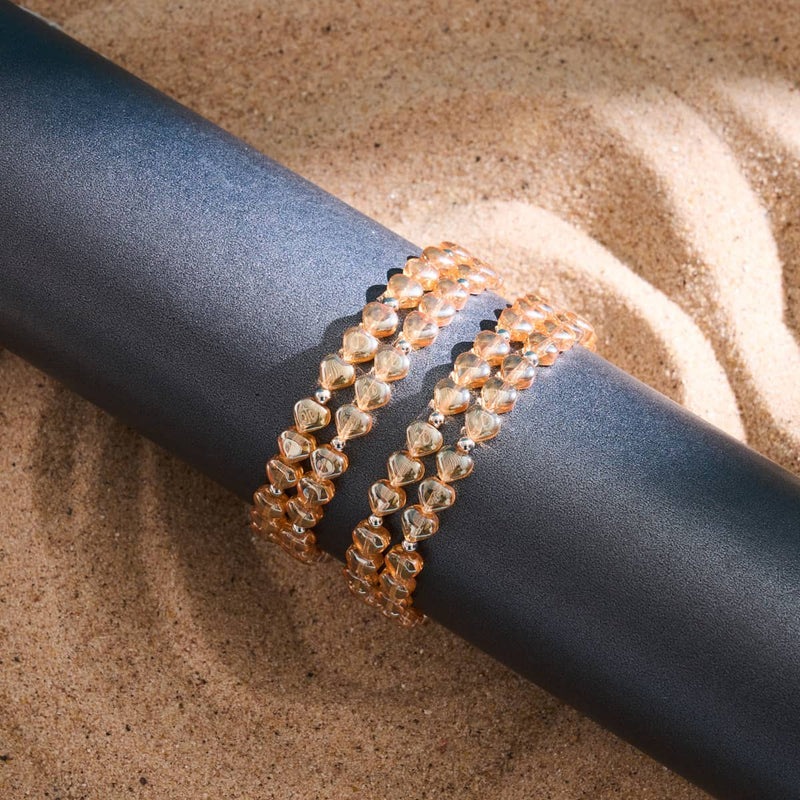 Pfirsich-Schatz | 925er Sterlingsilber | Feenglas-Wrap