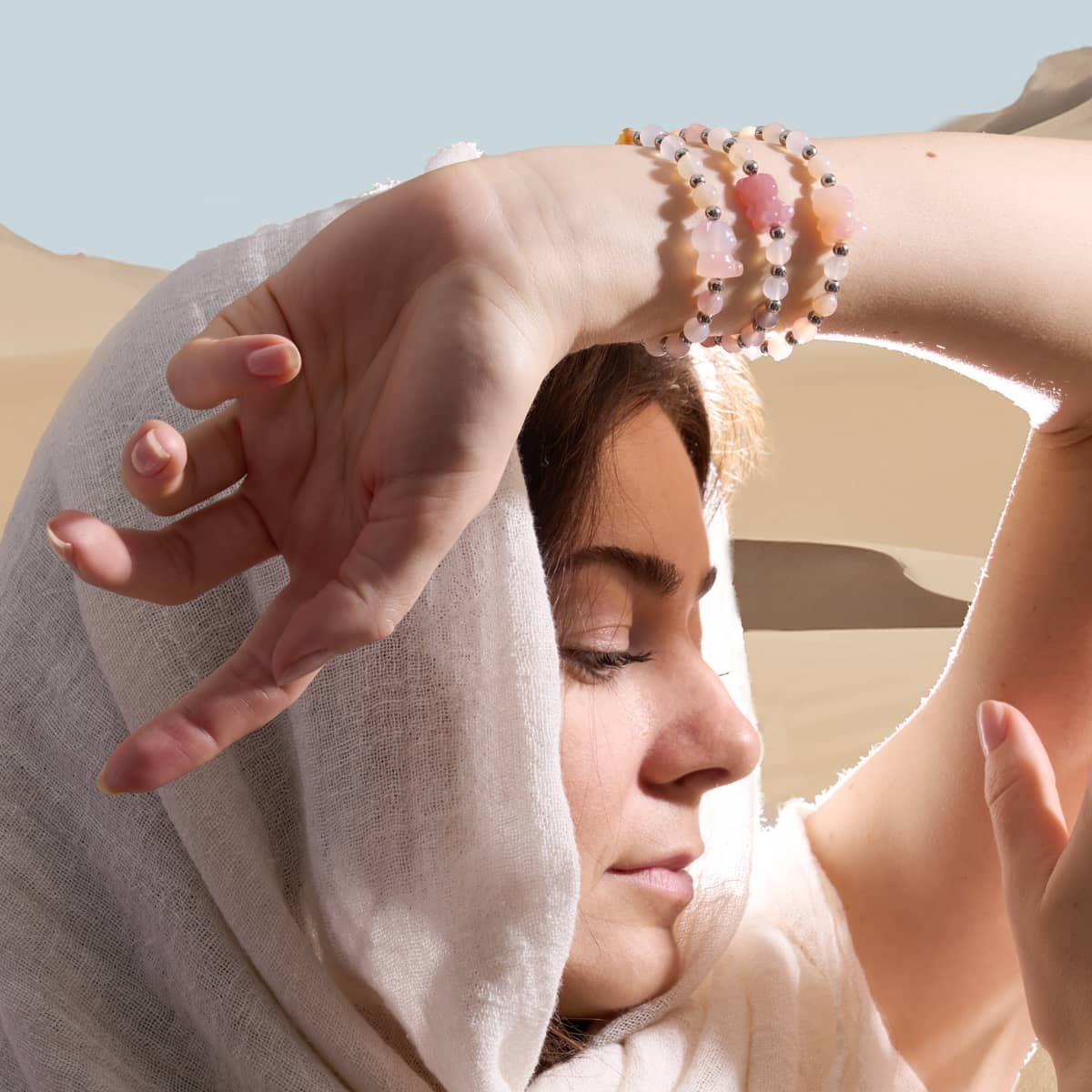 Sahara | Gemmy Bear Armband | Pfirsichkarneol x Silber