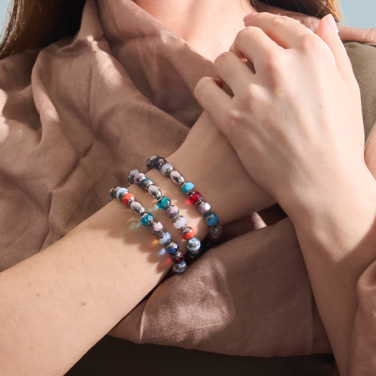 Vergoldeter Regenbogen | 925 Sterling Silber | Strahlendes Facetten-Kristallarmband