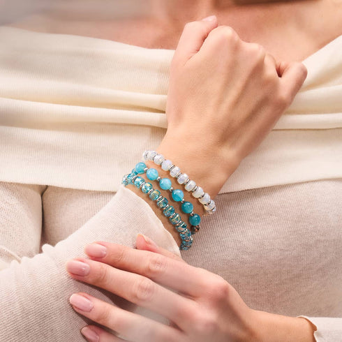 Mondbeschienener Frost | Strahlendes Facetten-Kristallarmband