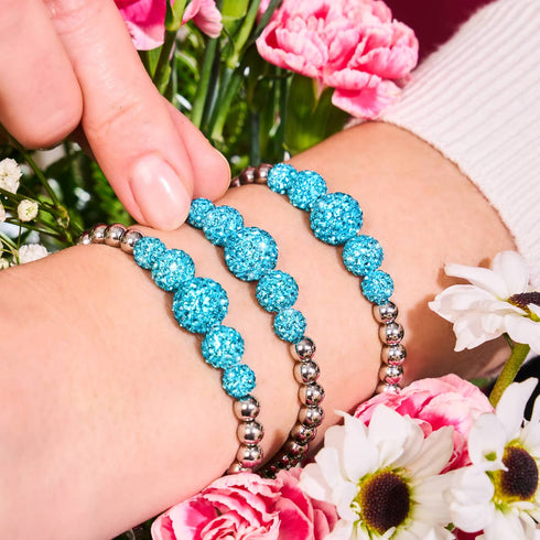 Fidschi-Blau | Kristallkaskaden-Kikiballa-Armband