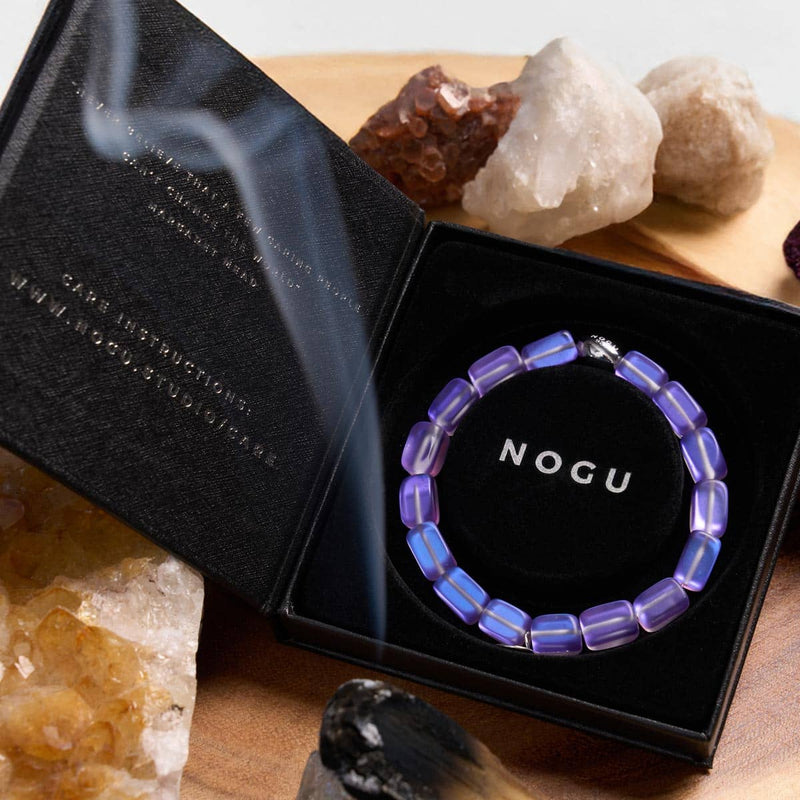 Violett | 925 Sterling Silber | Meerjungfrau Glaskiesel Armband