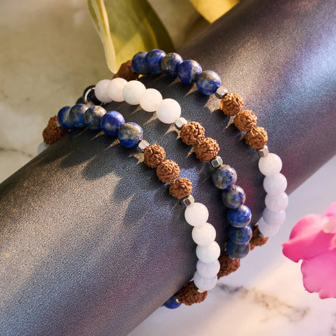Grundwasser | Aquamarin x Lapis x Rudraksha | Mala Armband