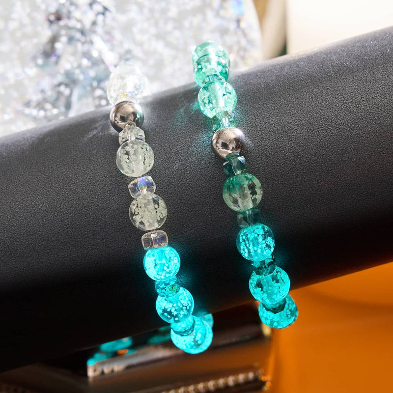 Türkis | Firefly Glas Schneekugel Armband