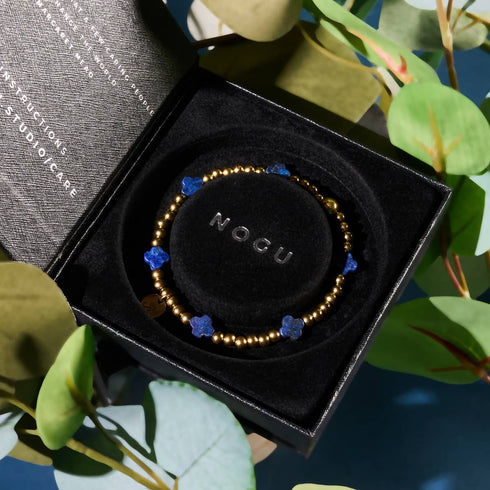 Mitternachtsschatz | Gold | Kleeblatt-Essenz-Armband