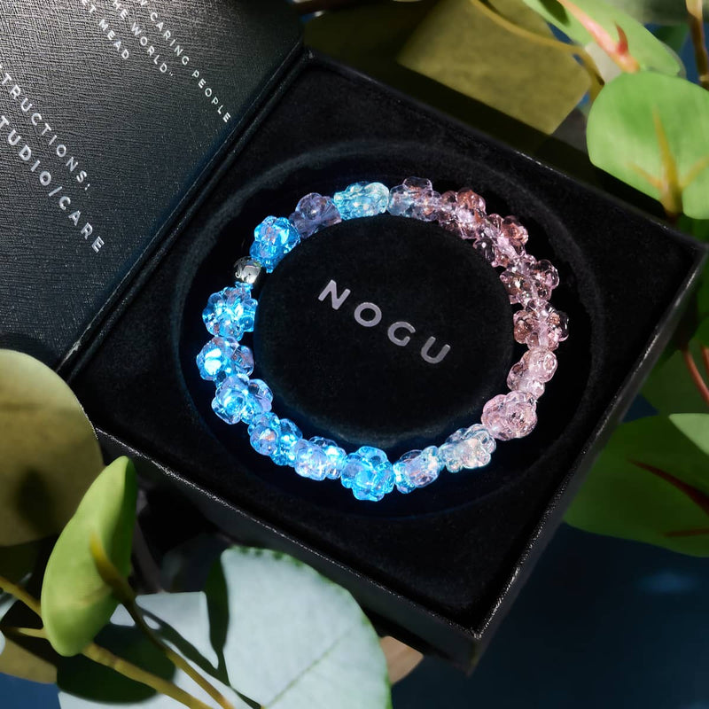 Rosenwasser | Silber | Glühwürmchen-Glasklee-Armband