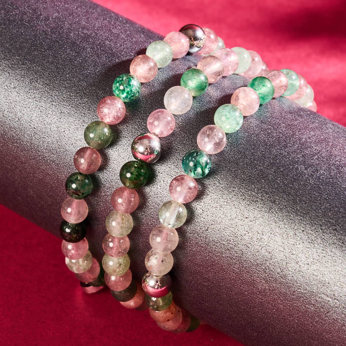 Rentierquarz | Silber | Heilsteinperlenarmband