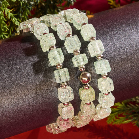 Eis-Matcha | Glitzerglas | Zuckerwürfel-Armband