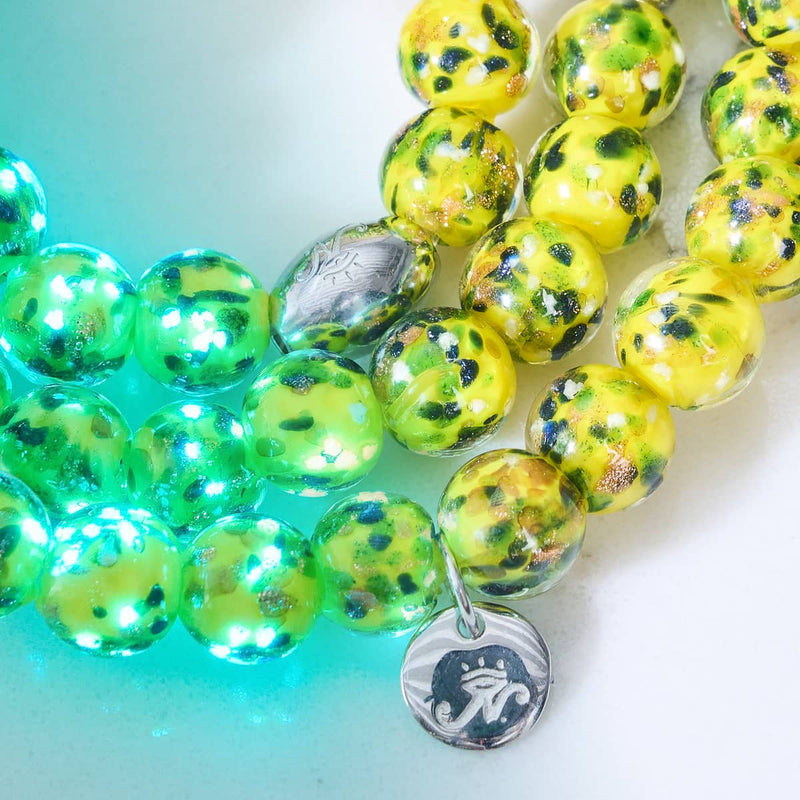 Zitronenhain | 925er Sterlingsilber | Glühwürmchen-Glasarmband