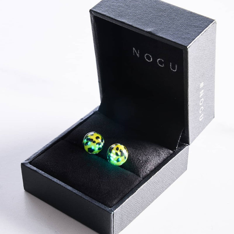 Blauer Limoncello | 925er Sterlingsilber | Glühwürmchen-Glas-Ohrstecker