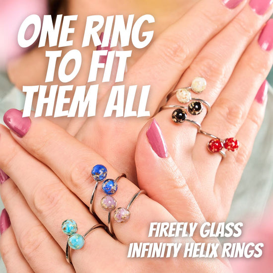 FIREFLY GLASS INFINITY HELIX RINGE