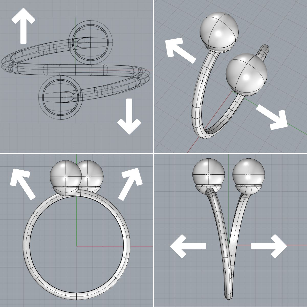 FIREFLY GLASS INFINITY HELIX RINGE